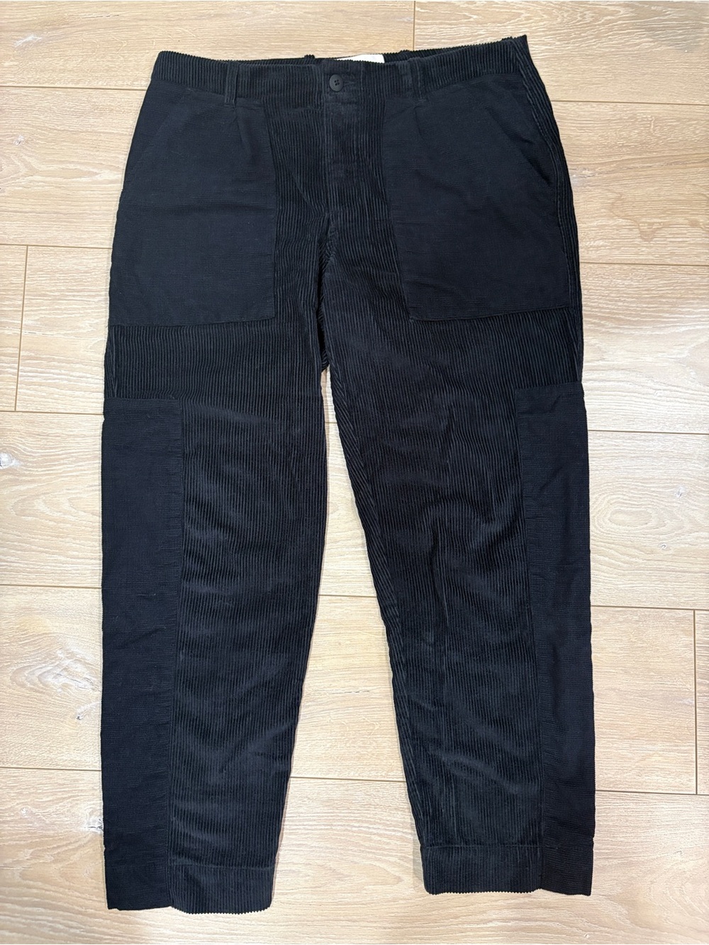 Folk Black Assembly Pant Patchwork Corduroy Size 3(Medium)